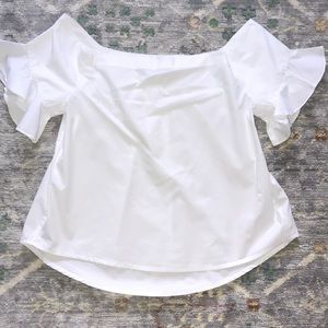 Francesca’s White Off Shoulder Blouse